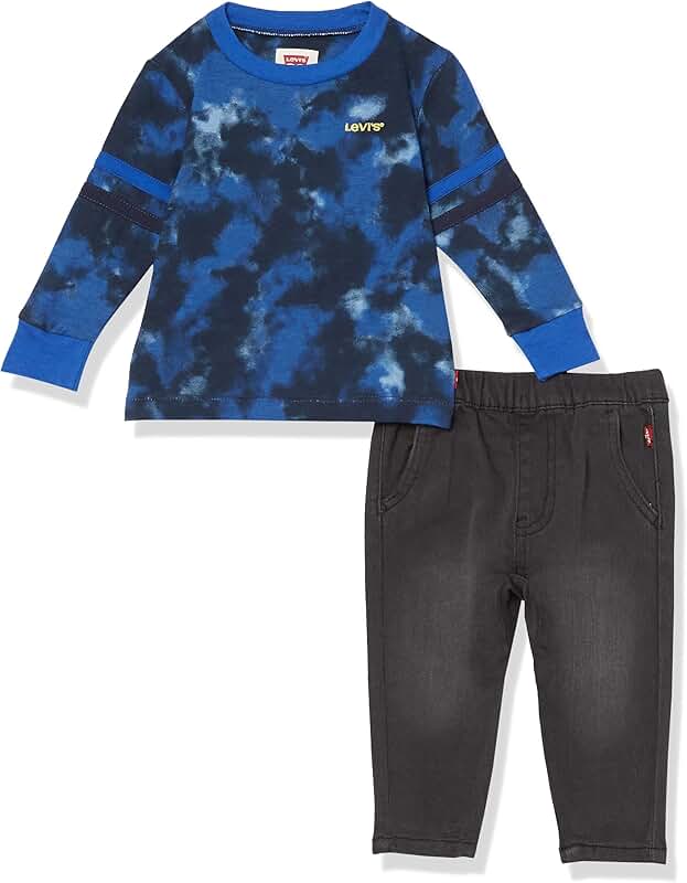 Baby Boys' Long Sleeve T-shirt and Denim Set