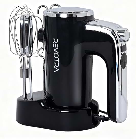 Electric Hand Mixer with LCD Display and Storage