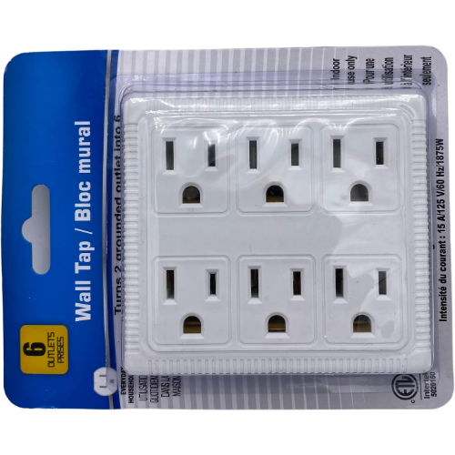 MODAIO-6-Outlet Wall Taps for Home, Office, Dorm Essentials