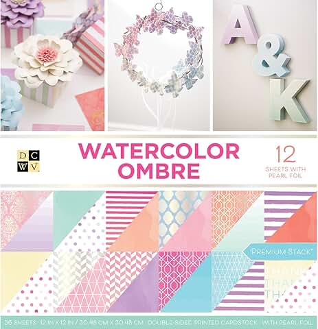Watercolor Ombre Double-Sided Cardstock, 12x12, 36 Sheets