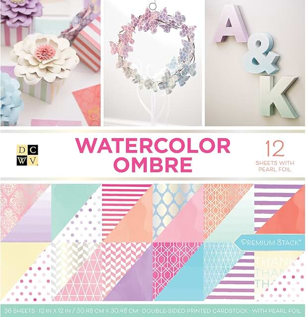 Watercolor Ombre Double-Sided Cardstock, 12x12, 36 Sheets