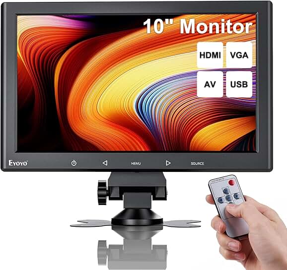 10-Inch Mini Monitor with HDMI, VGA, AV, USB Inputs