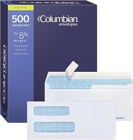 Columbian #8 5/8 Security Envelopes, 500 Pack