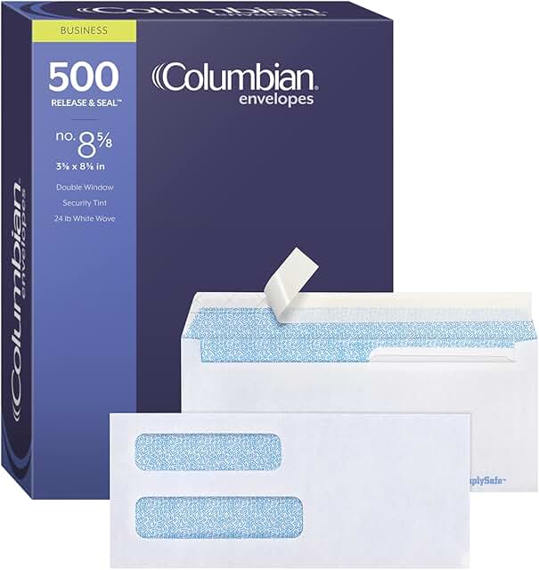 Columbian #8 5/8 Security Envelopes, 500 Pack