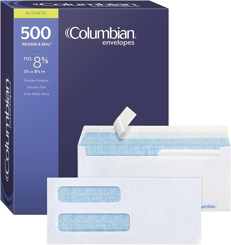 Columbian #8 5/8 Security Envelopes, 500 Pack