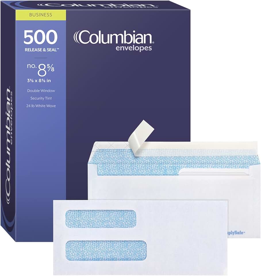 Columbian #8 5/8 Security Envelopes, 500 Pack