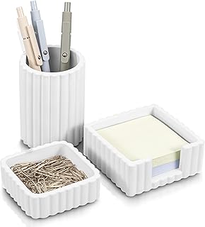 Modern concrete desk accessories set of 3