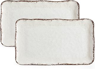 Large Rustic White Serving Trays Set of 2
