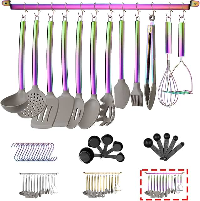 38-Piece Silicone Kitchen Utensil Set with Rack