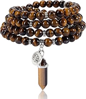 108 Mala Prayer Beads Bracelet with Natural Gemstones