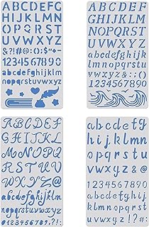 4 Pack 4x7 Inch Metal Letter and Number Stencils