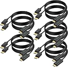 10-Pack 6ft 4K DisplayPort to HDMI Cables for Video and Audio