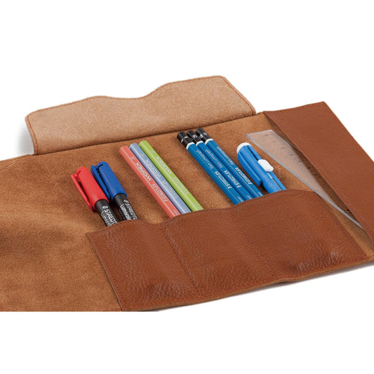 Brown leather pencil case