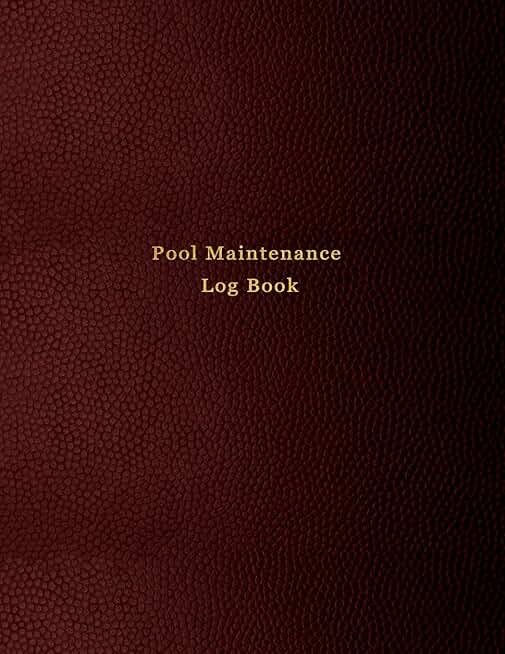 Swimming Pool Maintenance Log Book