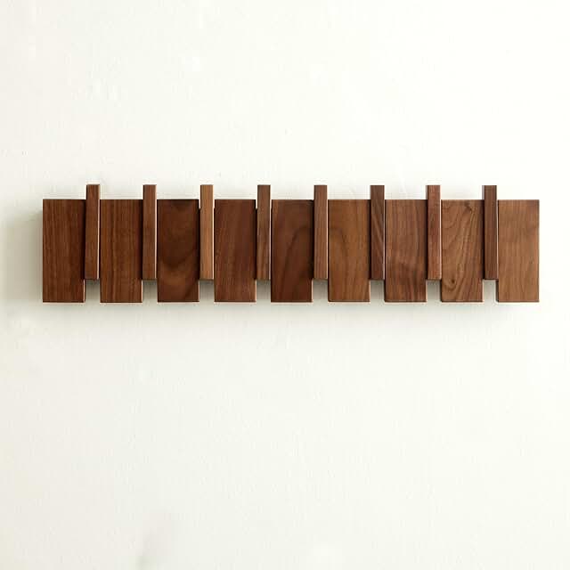 Wall Mount Wood Coat Rack with 8 Hooks