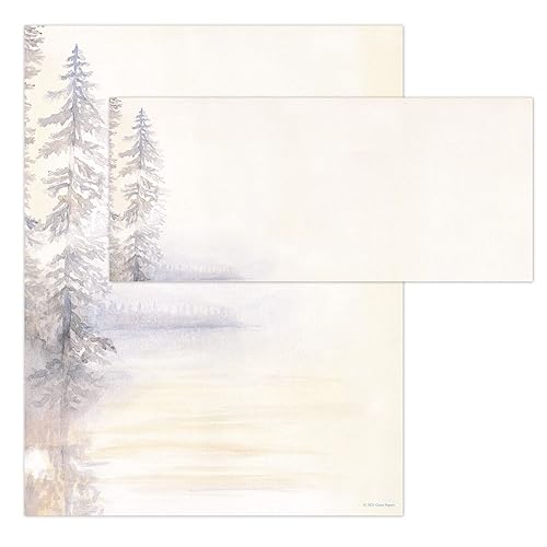 Morning Mist Letterhead and Envelope Set, 75 Pieces