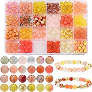 600 Yellow Glass Beads in 24 Colors for Jewelry Making
