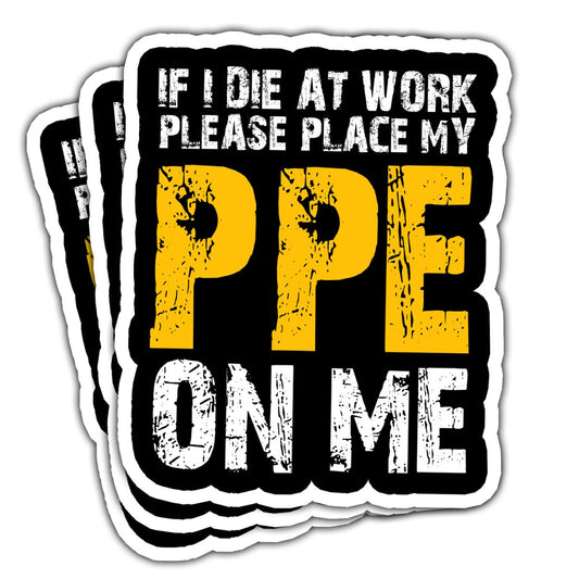 Three-piece funny safety sticker for work PPE