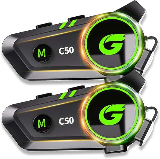 Motorcycle Bluetooth Headset for 2 Riders, Waterproof, Stereo Sound