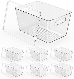 Stackable Clear Storage Bins with Lids (6 Pack)