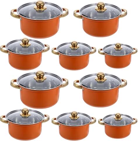 5-Piece Stainless Steel Cookware Set with Lids