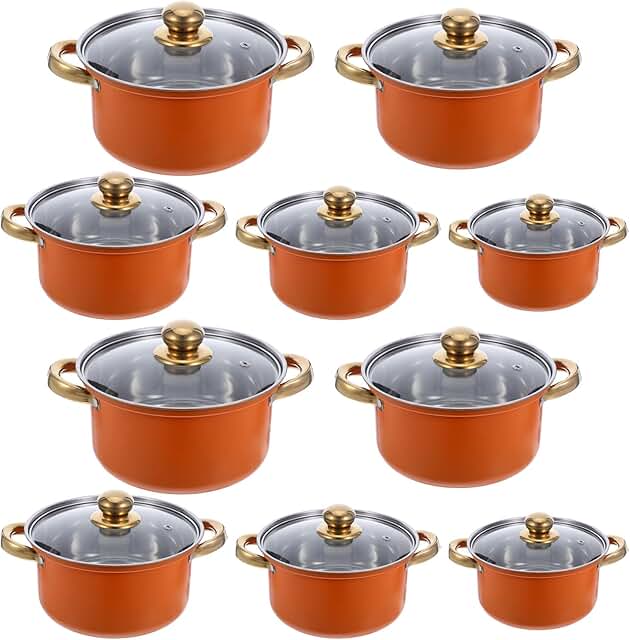 5-Piece Stainless Steel Cookware Set with Lids