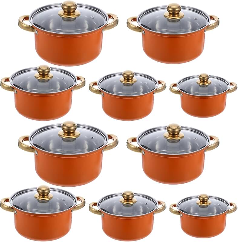 5-Piece Stainless Steel Cookware Set with Lids