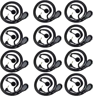 1-pin 2.5mm Radio Earpiece with Mic and PTT (12 Pack)