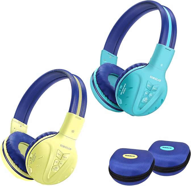 Wireless Kids Headphones with Hard Case, Volume Limited