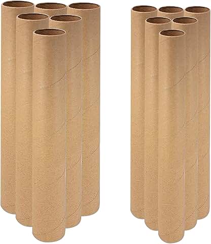 Set of 12 Cardboard Craft Tubes in Two Sizes