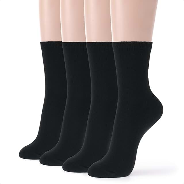 Women's Mid-Calf Ruffle Crew Socks, 4/6 Pairs