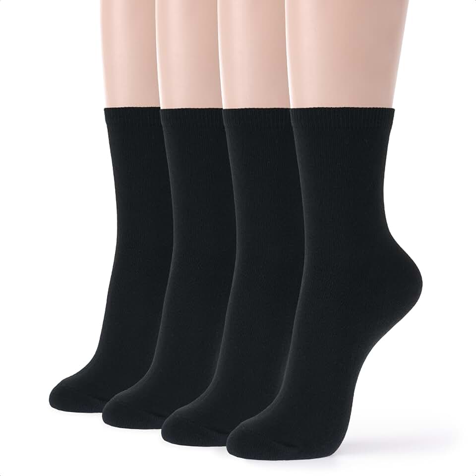 Women's Mid-Calf Ruffle Crew Socks, 4/6 Pairs