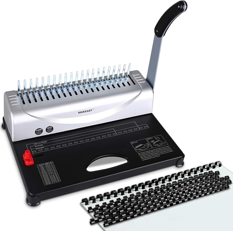 21-Hole Comb Binding Machine for Large Sheets