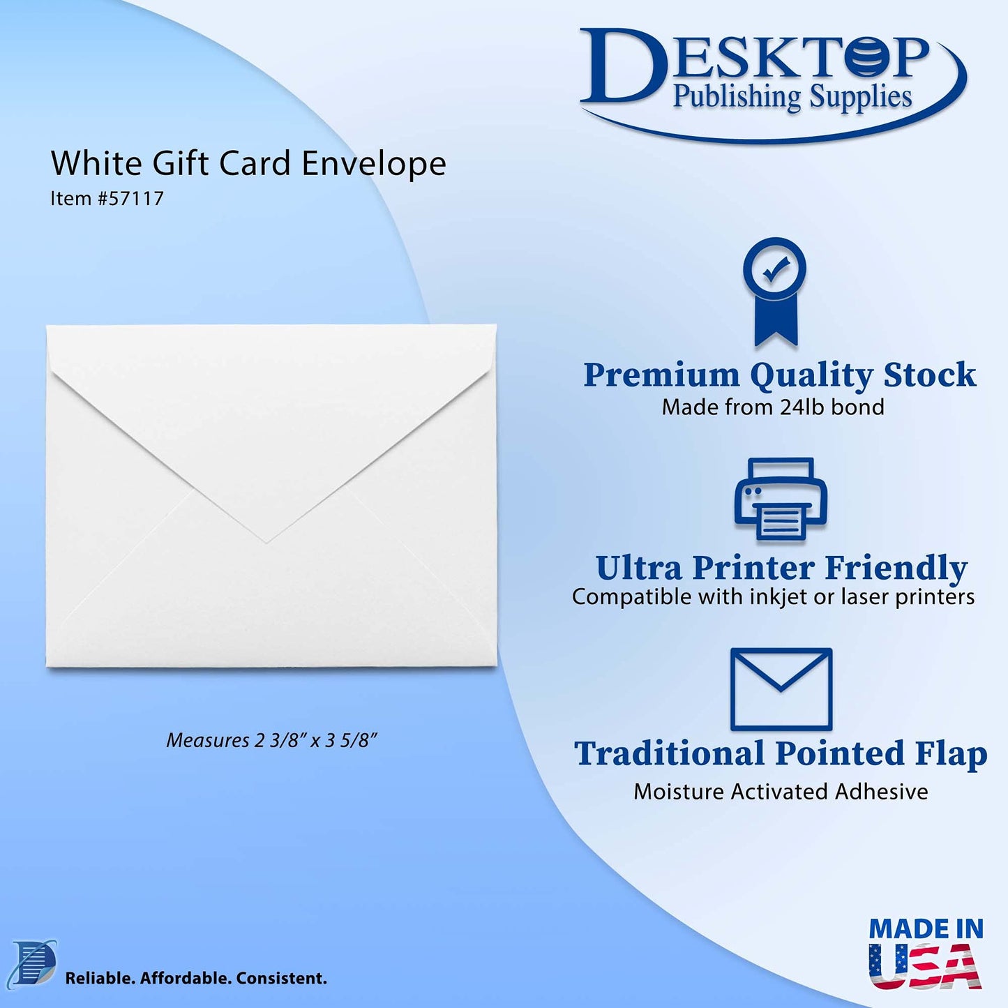 White Florist Envelopes, 100 Pack, 2 3/8" x 3 5/8"