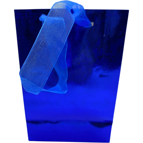 MODAIO-Small Size Gift Bags – Reusable Gift Bags With Handles Stunning Colors - Perfect As Goodie Bags, Birthday Gift Bags, Party Favor Bags– 4"W x 3"D x 6"H Size-1/count (Blue)