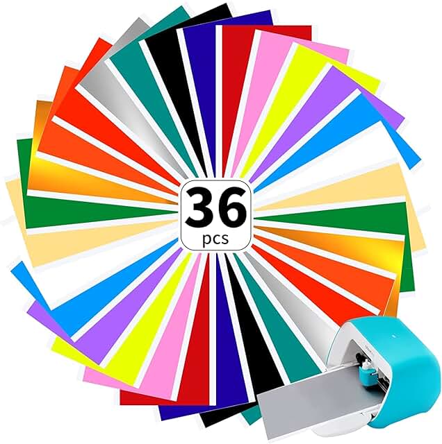 Permanent Vinyl Sheets Pack in 15 Colors for Crafts