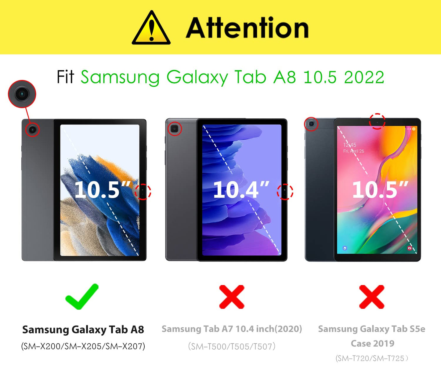 for Samsung Galaxy Tab A8 10.5 inch Case 2022, Premium Leather Business Folio Stand Cover with Built-in Hand Strap for Samsung Galaxy Tab A8 10.5 2022 Model [SM-X200/X205/X207], Black