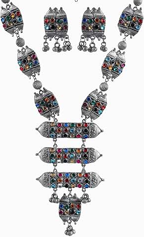 Ethnic Kutchi Navratri Silver Oxidized Jewelry Set