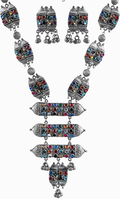Ethnic Kutchi Navratri Silver Oxidized Jewelry Set