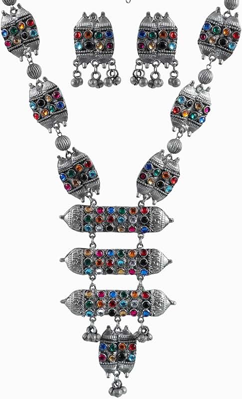 Ethnic Kutchi Navratri Silver Oxidized Jewelry Set