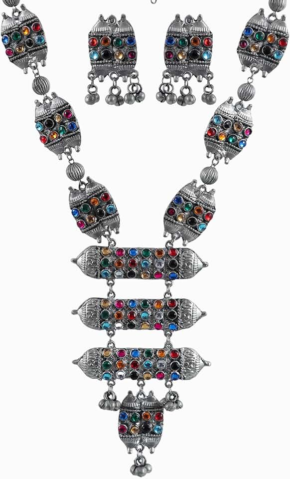 Ethnic Kutchi Navratri Silver Oxidized Jewelry Set