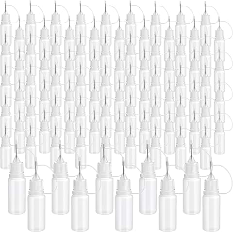100 Mini Precision Tip Glue Applicator Bottles