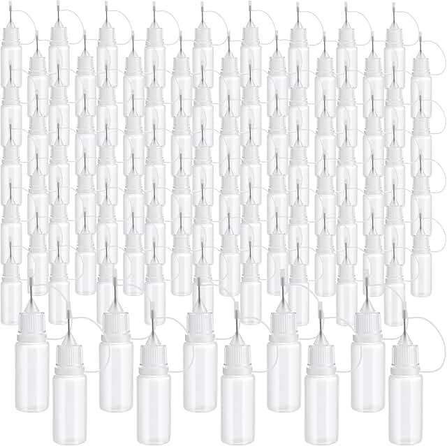 100 Mini Precision Tip Glue Applicator Bottles