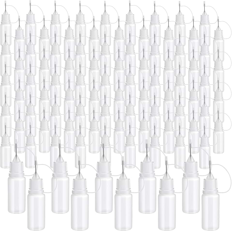 100 Mini Precision Tip Glue Applicator Bottles