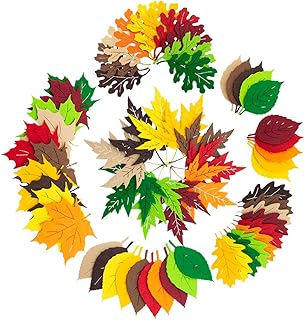 Summer Ray 60 Felt Leaf Embellishments in Autumn Shades