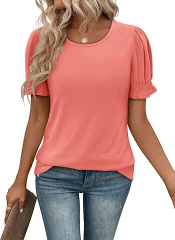 Women's Ruffle Short Sleeve Summer T-Shirt
