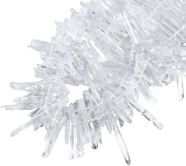 Natural Rock Quartz Crystal Bead Strand