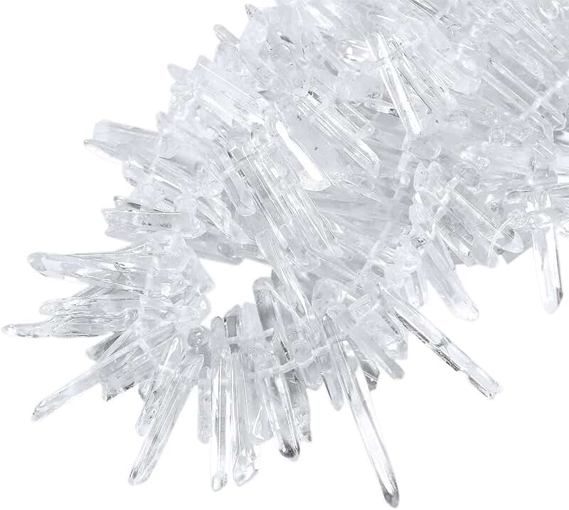 Natural Rock Quartz Crystal Bead Strand
