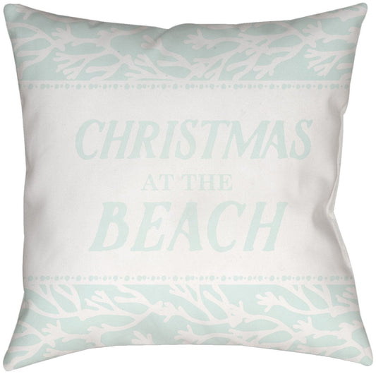 PHDGR001-1818 Sea-sons Greetings Throw Pillow, Seafoam