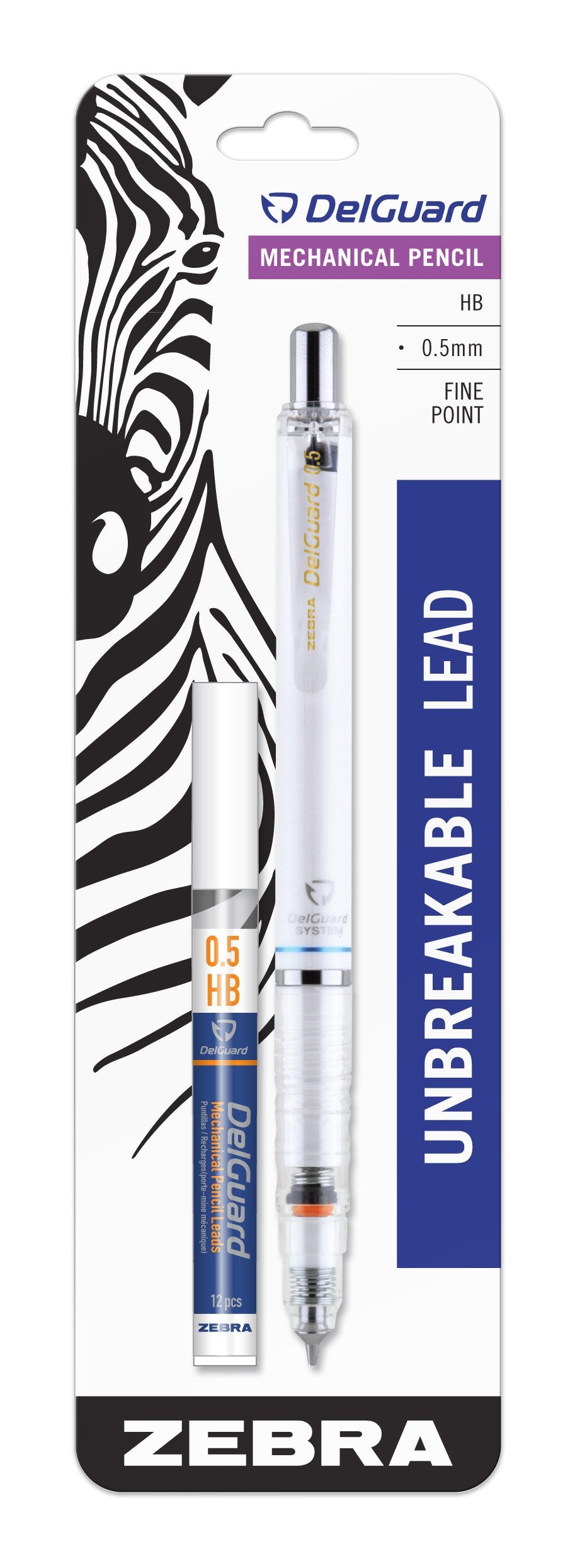 White 0.5mm Mechanical Pencil with Lead Refill